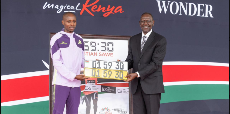 President Ruto Honours Marathon Record Breaker Sebastian Sawe with Ksh 8 Million Award and Custom Number Plates