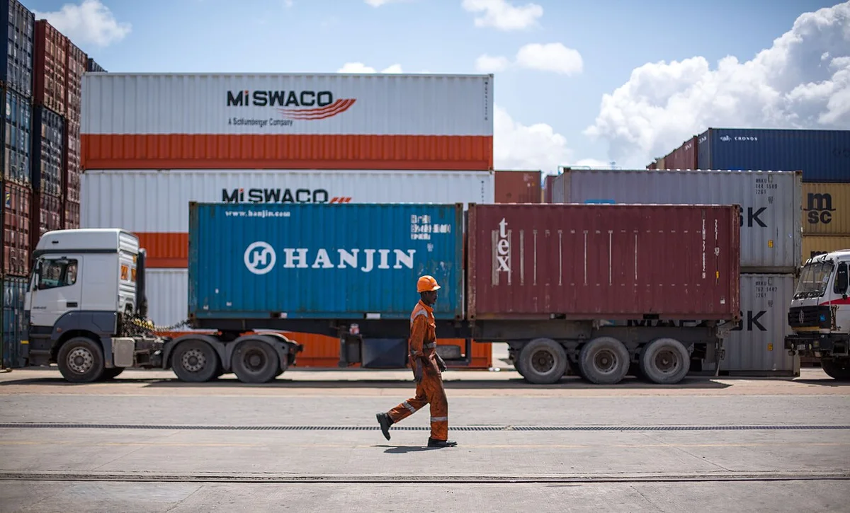 Containers at Mombasa port, photographed in July 2015.
