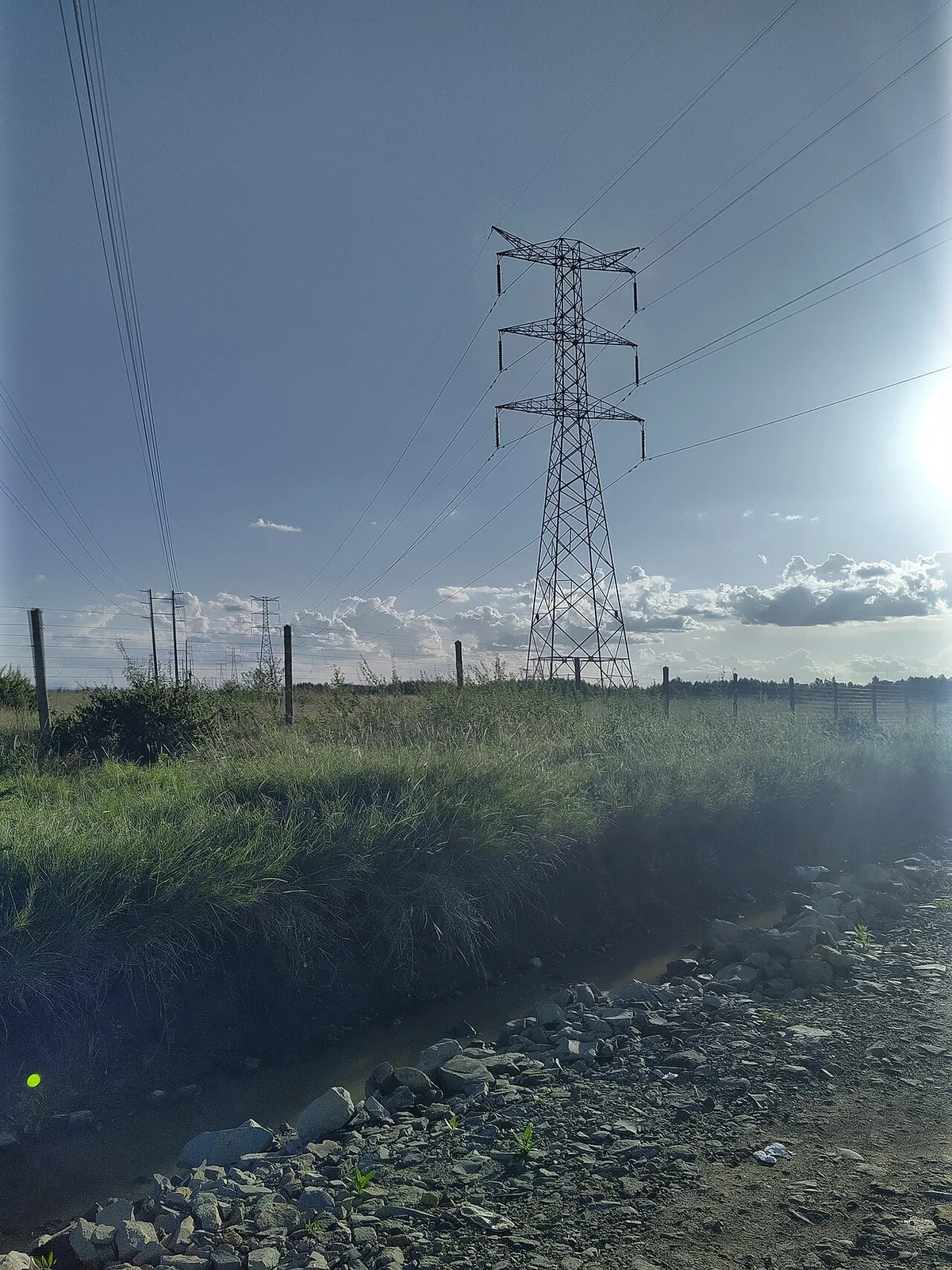Electricity transmission pylons in Kenya. Archive photograph.